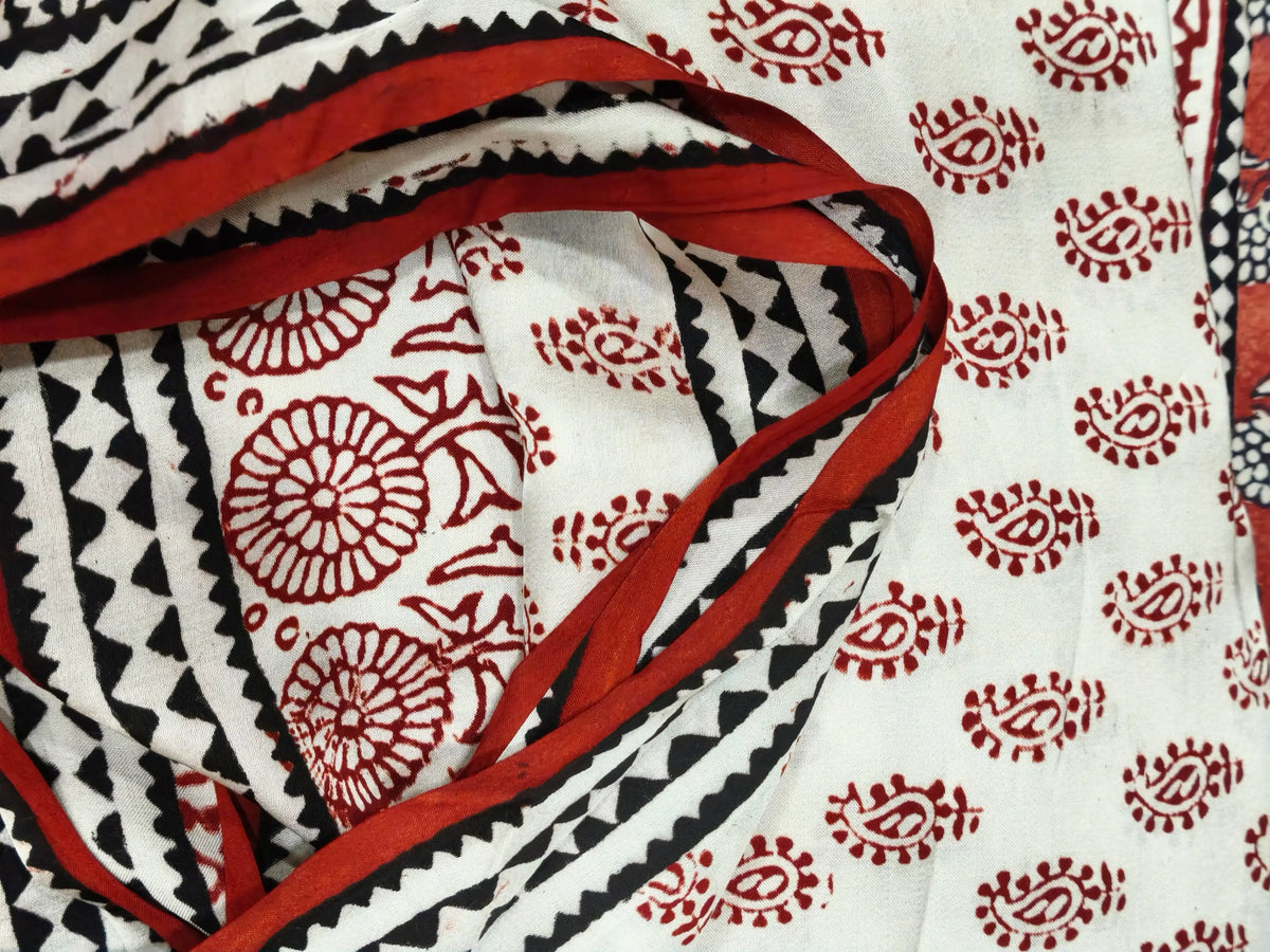 Raagrekha – Hand Block Printed Modal Silk Saree (Bigger Carry)