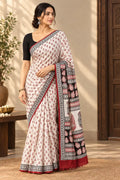 Raagrekha – Hand Block Printed Modal Silk Saree (Bigger Carry)