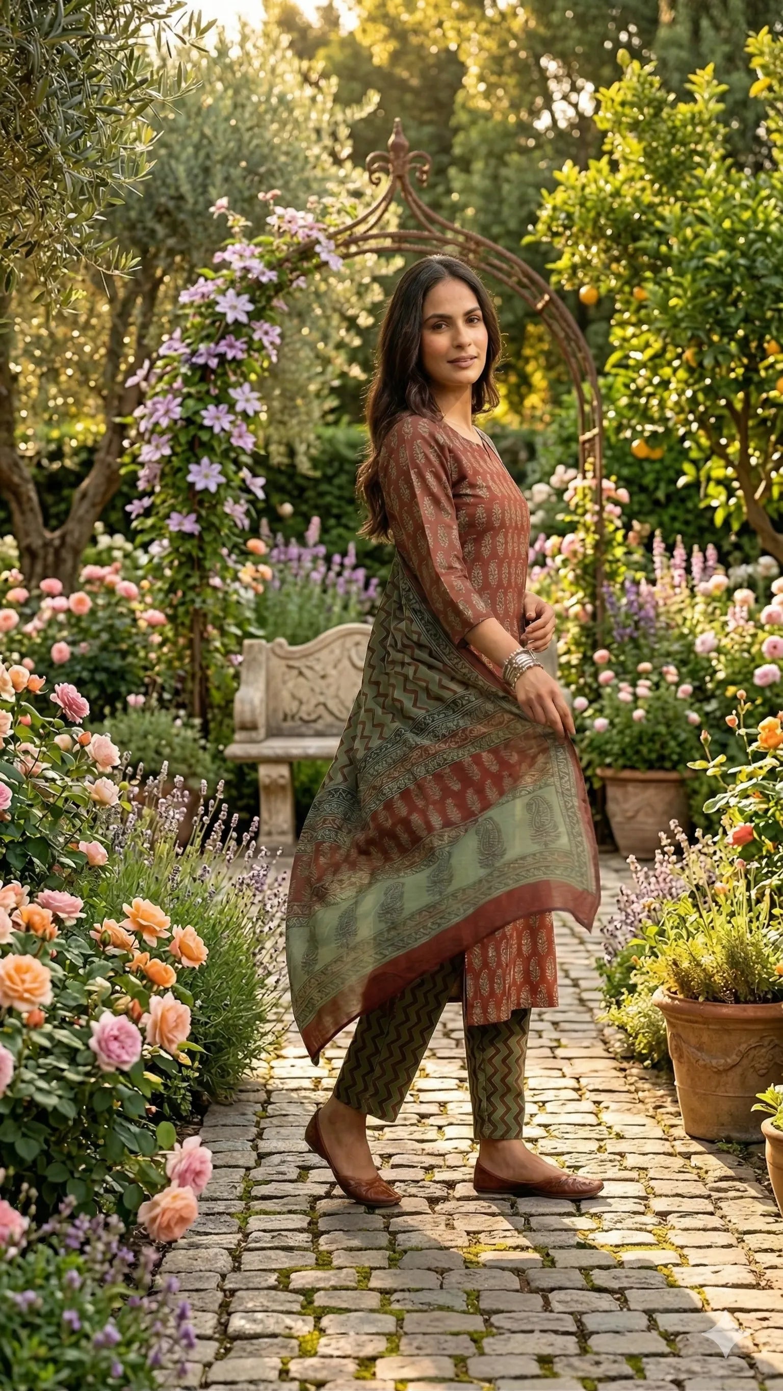 Handmade Bagh Block Print Pure Cotton Unstitched Salwar Suit (Maroon)