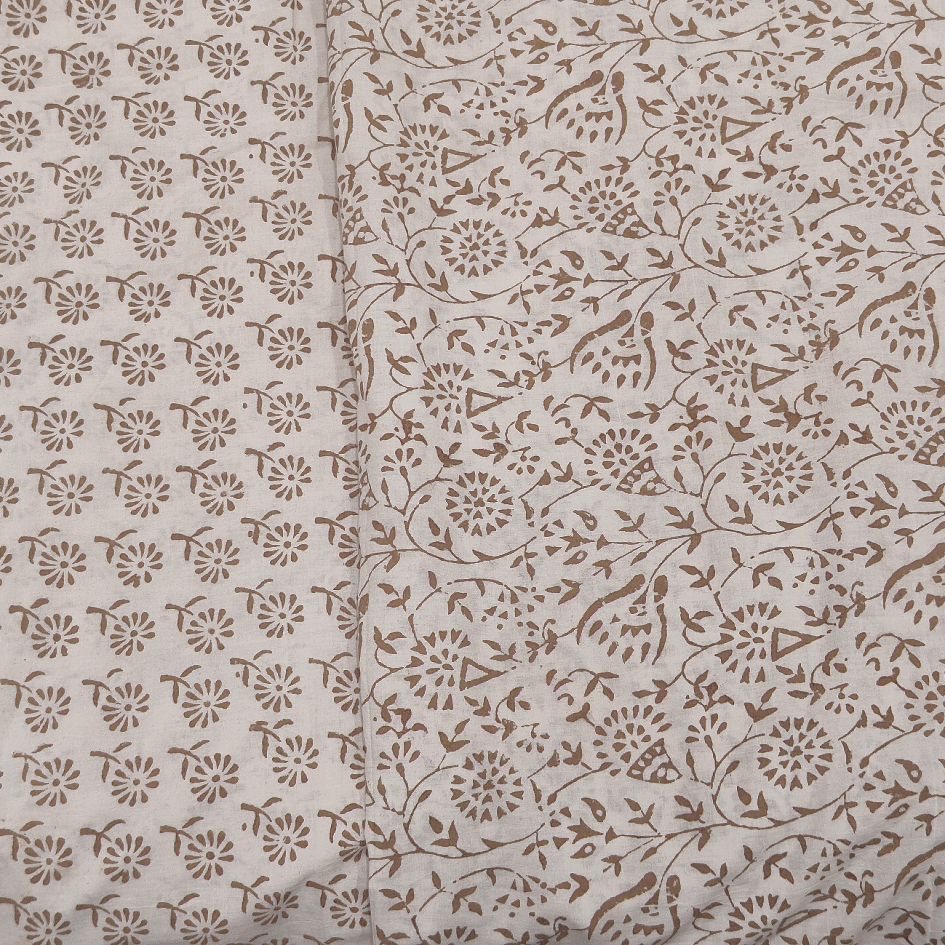 Authentic Dhar Bagh grey block print unstitched pure cotton suit set with dupatta for summer wear