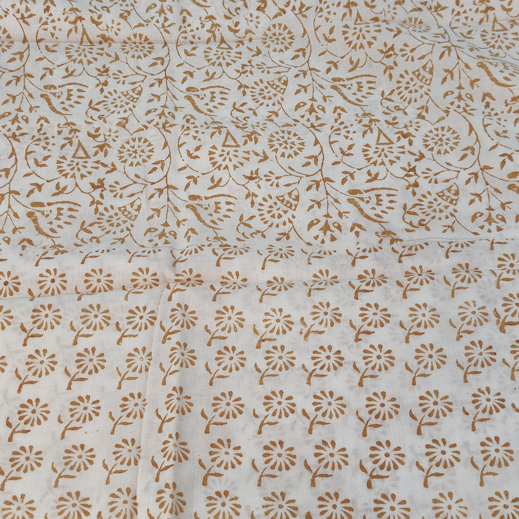 Authentic Dhar Bagh block print unstitched pure cotton suit set with dupatta for summer wear.