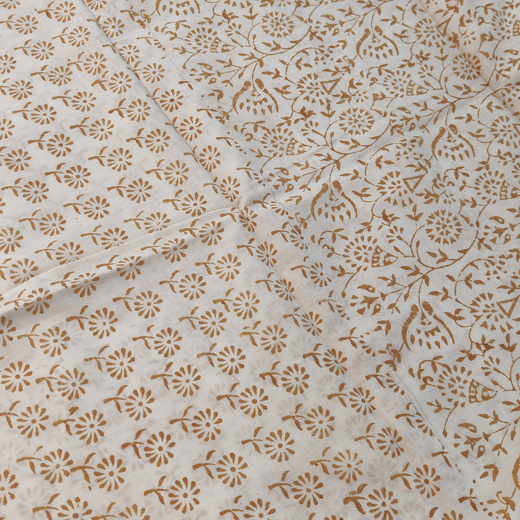 Authentic Dhar Bagh block print unstitched pure cotton suit set with dupatta for summer wear.