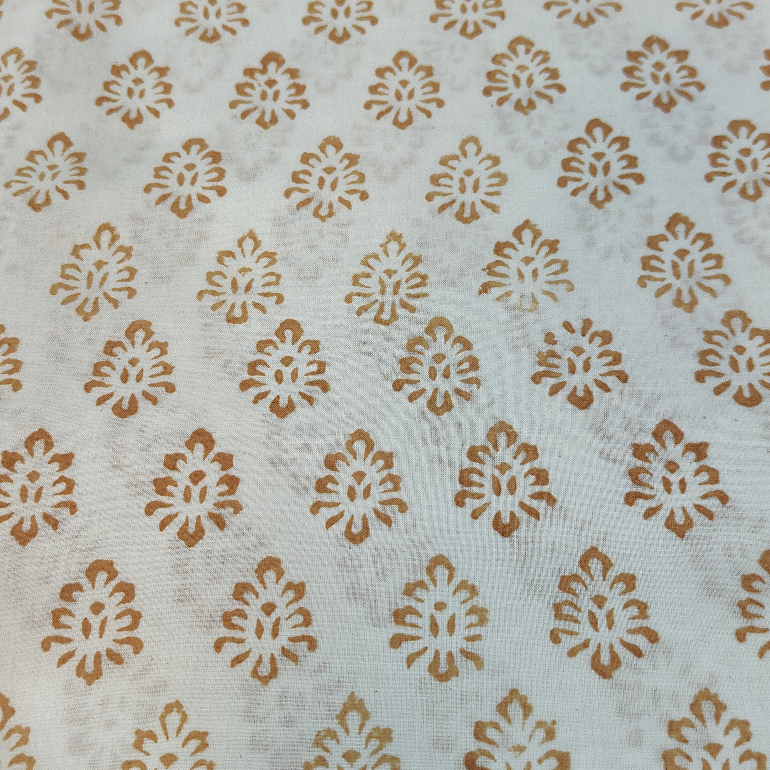 Authentic Dhar Bagh block print unstitched pure cotton with natural vegetable dye suit set with dupatta for summer wear.