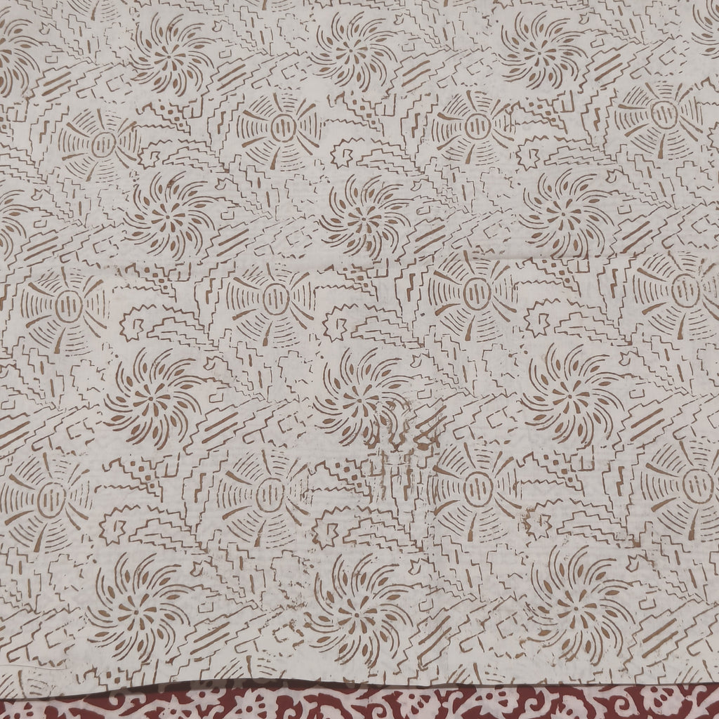 Authentic Dhar Bagh block print unstitched pure cotton with natural vegetable dye suit set with dupatta for summer wear