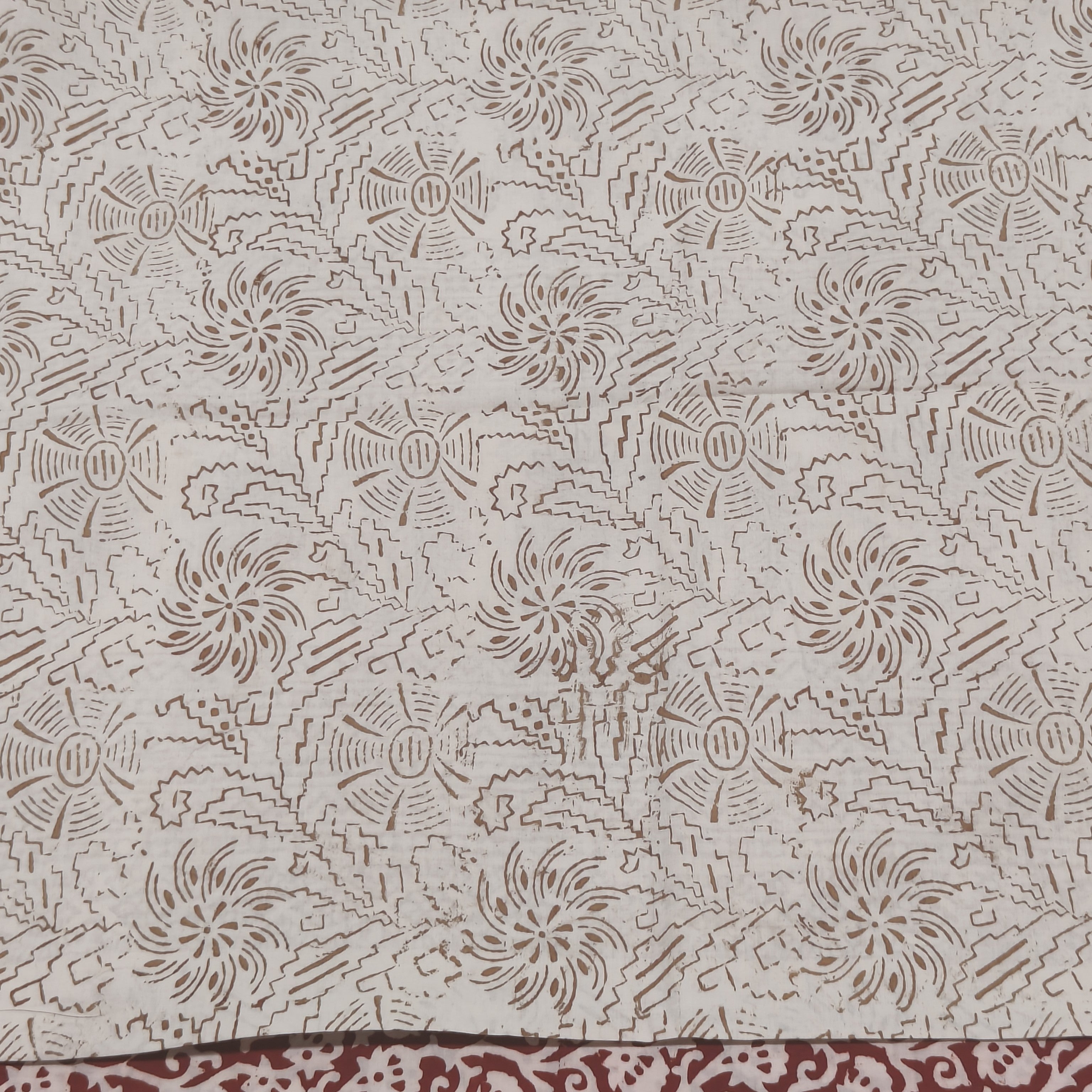 Authentic Dhar Bagh block print unstitched pure cotton with natural vegetable dye suit set with dupatta for summer wear
