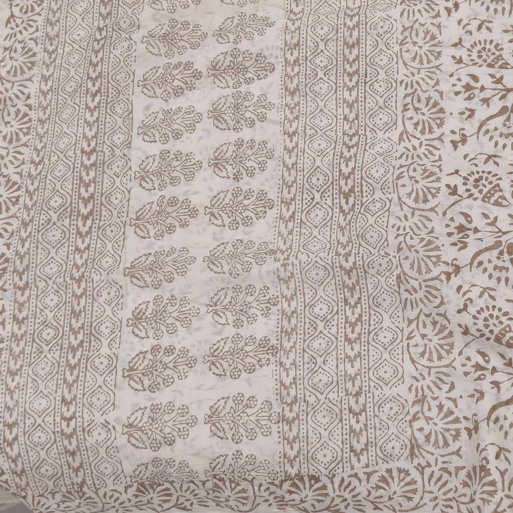 Authentic Dhar Bagh block print unstitched pure cotton suit set with dupatta for summer wear.