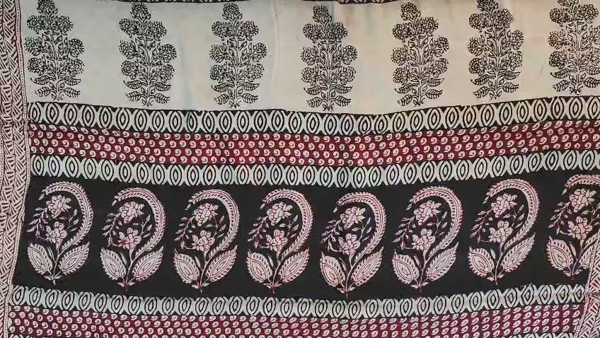Modal Silk Saree(Black/White)
