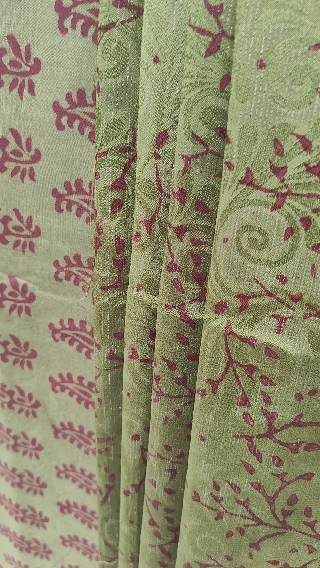 Muslin Bagh Print Suit material with Chiffon Duppatta (Mehndi Green)