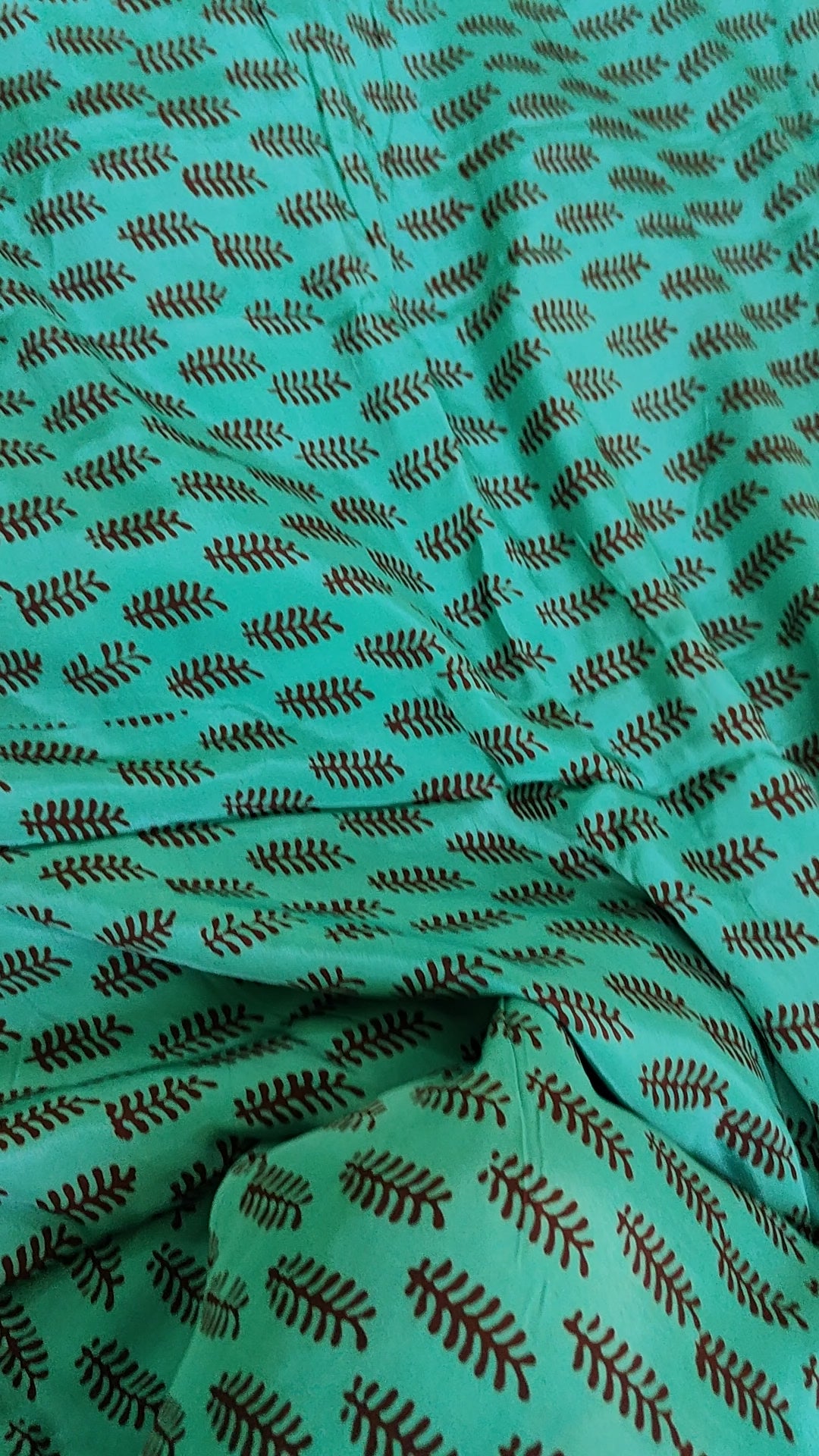 Bagh Print Chinon Saree (Teal)